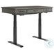 Foundry Brushed Pewter and Black Adjustable Height Lift Desk