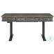 Foundry Brushed Pewter and Black Adjustable Height Lift Desk