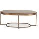 Fresno Brown and Black Oval Marble Top Cocktail Table