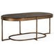 Fresno Brown and Black Oval Marble Top Cocktail Table