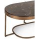 Fresno Brown and Black Oval Marble Top Cocktail Table