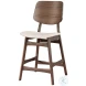 Oscar Walnut And Beige Upholstered Counter Height Stool Set Of 2