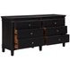 Trento Distressed Black 6 Drawer Dresser