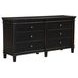 Trento Distressed Black 6 Drawer Dresser