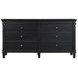 Trento Distressed Black 6 Drawer Dresser