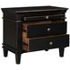 Trento Distressed Black 3 Drawer Nightstand