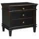 Trento Distressed Black 3 Drawer Nightstand
