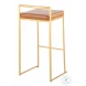 Fuji Camel PU And Gold Steel Stacker Bar Stool Set of 2