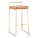 Fuji Camel PU And Gold Steel Stacker Bar Stool Set of 2