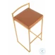 Fuji Camel PU And Gold Steel Stacker Bar Stool Set of 2