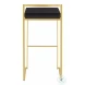 Fuji Black Velvet And Gold Metal Bar Stool Set Of 2