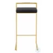 Fuji Black Velvet And Gold Metal Bar Stool Set Of 2