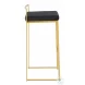 Fuji Black Velvet And Gold Metal Bar Stool Set Of 2