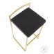 Fuji Black Velvet And Gold Metal Bar Stool Set Of 2