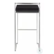 Fuji Black Velvet And Brushed Stainless Steel Bar Stool Set Of 2