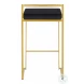 Fuji Black Velvet And Gold Metal Counter Height Stool Set Of 2