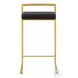 Fuji Black Velvet And Gold Metal Counter Height Stool Set Of 2