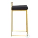 Fuji Black Velvet And Gold Metal Counter Height Stool Set Of 2