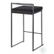 Fuji Black Velvet And Black Metal Counter Height Stool Set Of 2