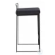 Fuji Black Velvet And Black Metal Counter Height Stool Set Of 2