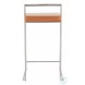 Fuji Camel PU And Brushed Stainless Steel Stacker Counter Height Stool Set of 2