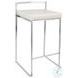Fuji White Counter Height Stool with Steel Legs Set of 2