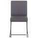 Fuji Grey PU And Black Steel High Back Dining Chair Set of 2