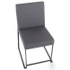 Fuji Grey PU And Black Steel High Back Dining Chair Set of 2