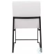 Fuji White PU And Black Steel High Back Dining Chair Set of 2