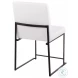 Fuji White PU And Black Steel High Back Dining Chair Set of 2