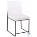 Fuji White PU And Black Steel High Back Dining Chair Set of 2