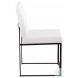 Fuji White PU And Black Steel High Back Dining Chair Set of 2
