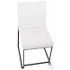 Fuji White PU And Black Steel High Back Dining Chair Set of 2