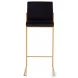 Fuji Black Velvet And Gold Steel High Back Bar Stool Set of 2
