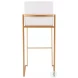 Fuji White Velvet And Gold Steel High Back Bar Stool Set of 2