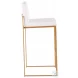 Fuji White Velvet And Gold Steel High Back Bar Stool Set of 2