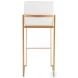 Fuji White PU And Gold Steel High Back Bar Stool Set of 2