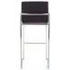 Fuji Black PU And Stainless Steel High Back Bar Stool Set of 2