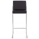Fuji Black PU And Stainless Steel High Back Bar Stool Set of 2