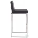 Fuji Black PU And Stainless Steel High Back Bar Stool Set of 2