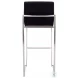 Fuji Black Velvet And Stainless Steel High Back Bar Stool Set of 2