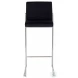 Fuji Black Velvet And Stainless Steel High Back Bar Stool Set of 2