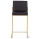 Fuji Black PU And Gold Steel High Back Counter Height Stool Set of 2