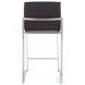 Fuji Black PU And Stainless Steel High Back Counter Height Stool Set of 2