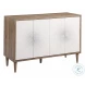 Thera Matte White 4 Door Accent Cabinet