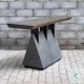 Vessel neutral and Gunmetal Console Table