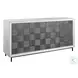Checkerboard Whitewash and Pewter Gray 4 Door Accent Cabinet
