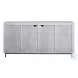 Checkerboard Whitewash and Pewter Gray 4 Door Accent Cabinet