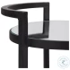 W-23001 Matte Black Mirrored Top Accent Table