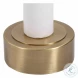 Harriston Brushed Brass and White Marble Accent Table